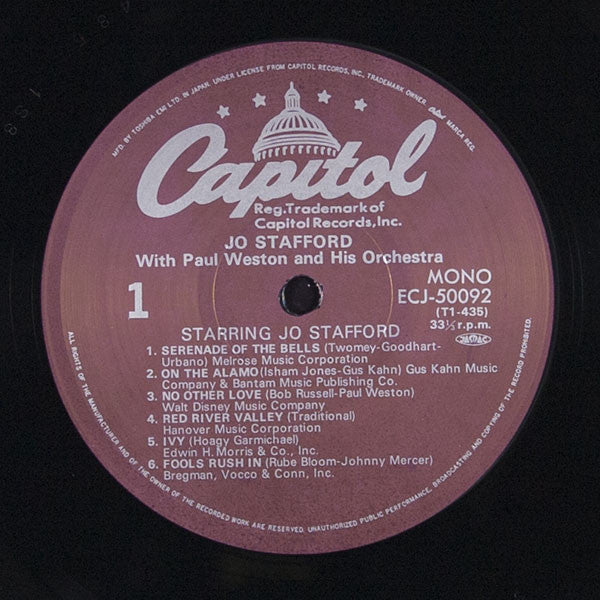 Jo Stafford - Starring Jo Stafford(LP, Album, Mono, RE)