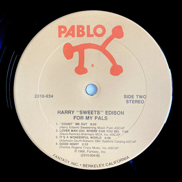 Harry Sweets Edison* - For My Pals (LP, Album)