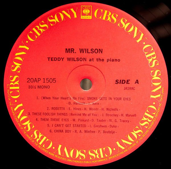 Teddy Wilson - Mr. Wilson (The Fabulous Teddy Wilson At The Piano)(...