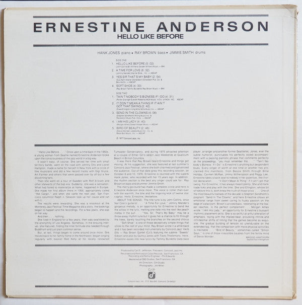 Ernestine Anderson - Hello Like Before (LP, Album)