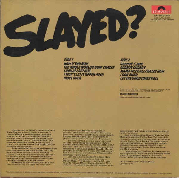 Slade - Slayed? (LP, Album)