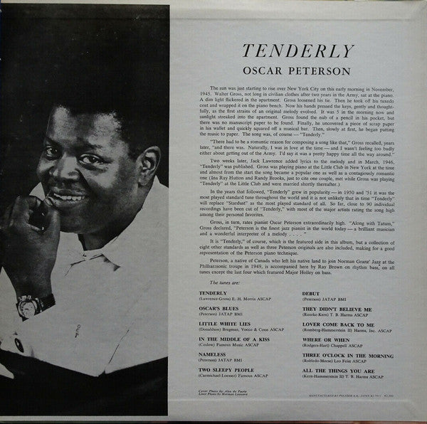 Oscar Peterson - Tenderly (LP, Album, Mono, RE)