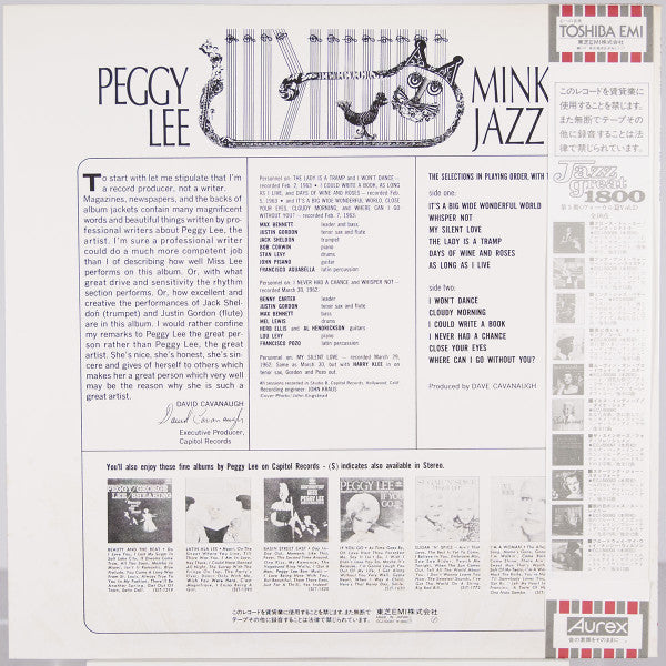 Peggy Lee - Mink Jazz (LP, Album)