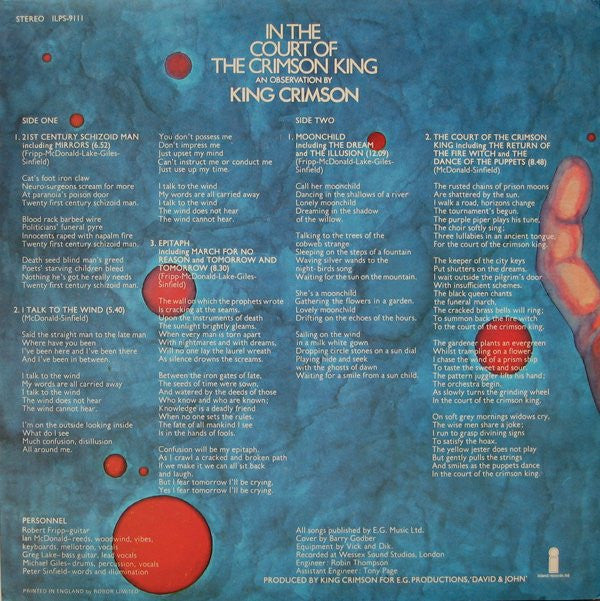 King Crimson - In The Court Of The Crimson King (An Observation By ...