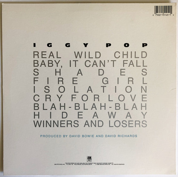 Iggy Pop - Blah-Blah-Blah (LP, Album, Ind)