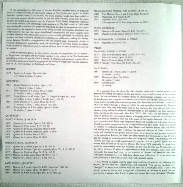 Antonín Dvořák - Chamber Music Vol. IV(3xLP, Album, Box)
