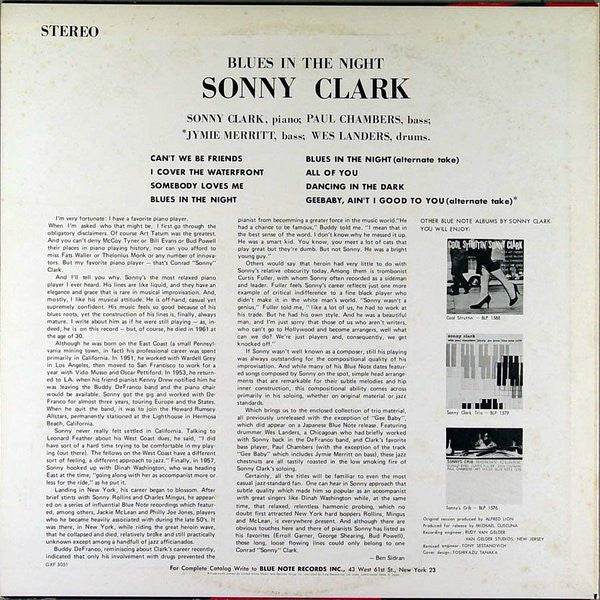 Sonny Clark - Blues In The Night (LP, Album, Ltd)