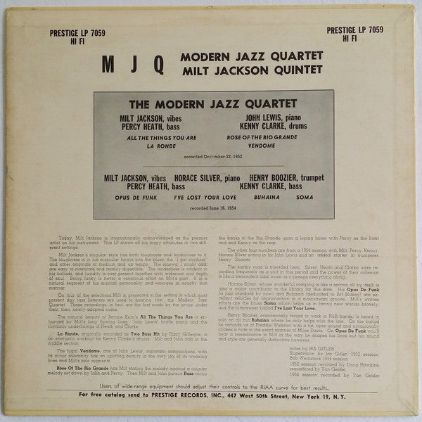 The Modern Jazz Quartet - M J Q(LP, Comp, Mono, RM, Dee)