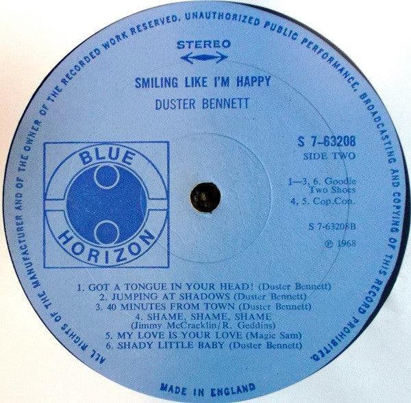 Duster Bennett - Smiling Like I'm Happy (LP, Album)