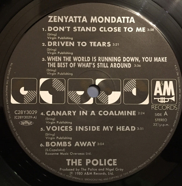 The Police - Zenyatta Mondatta (LP, Album, RE)