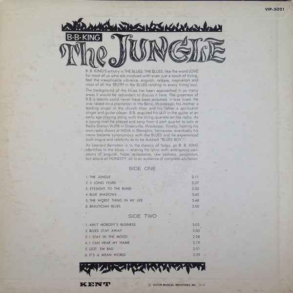 B.B. King = B・B・キング* - The Jungle = ジャングル (LP, Album, RE)