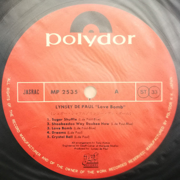 Lynsey De Paul - Love Bomb (LP, Album)