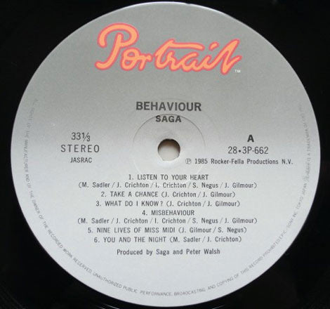 Saga (3) - Behaviour (LP, Album)