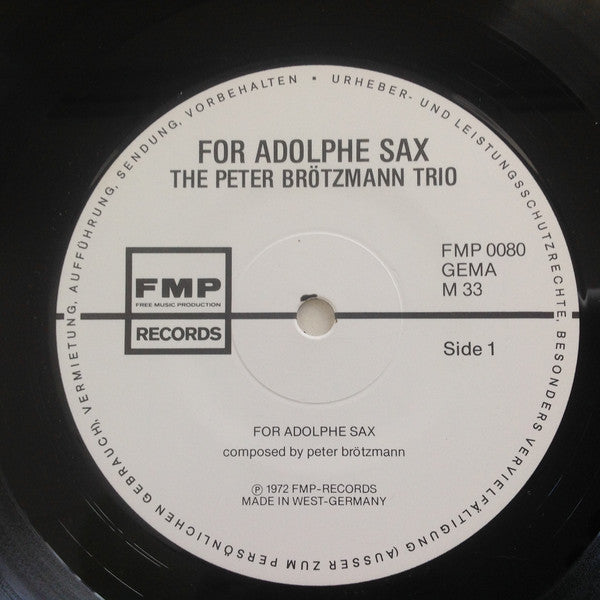 The Peter Brötzmann Trio - For Adolphe Sax (LP, RP)