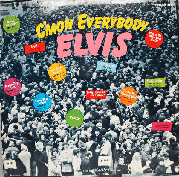 Elvis Presley - C'mon Everybody (LP, Album, Comp, Mono)