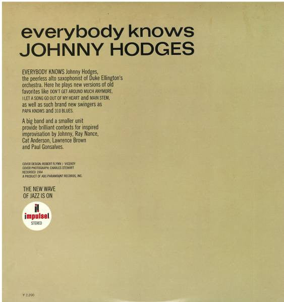 Johnny Hodges - Everybody Knows (LP, Album, RE)