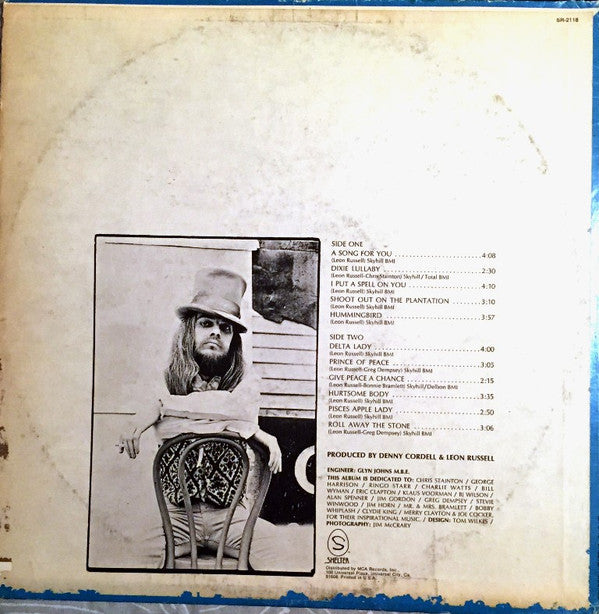 Leon Russell - Leon Russell (LP, Album, RE, Pin)