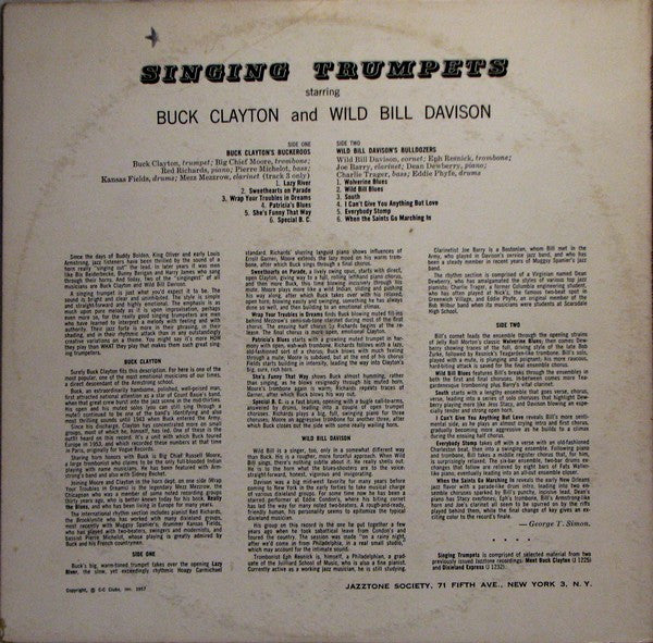 Buck Clayton's Buckeroos - Singing Trumpets(LP, Mono)