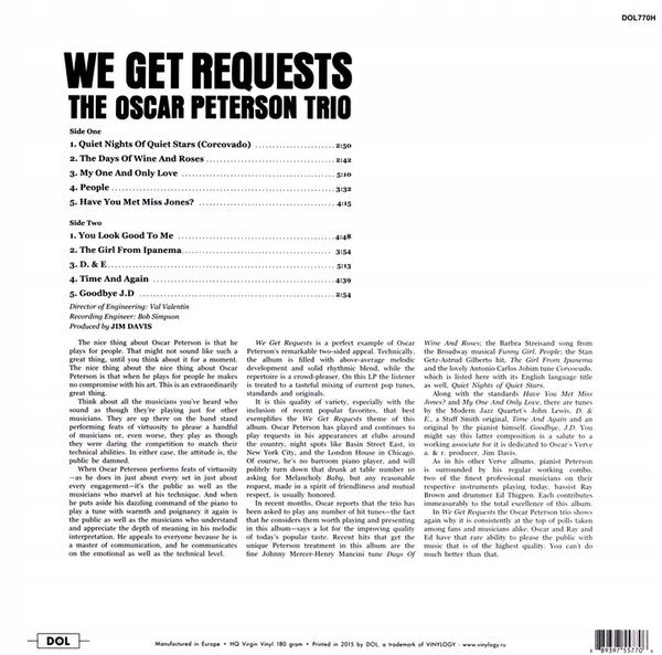 The Oscar Peterson Trio - We Get Requests (LP, Album, RE, 180)