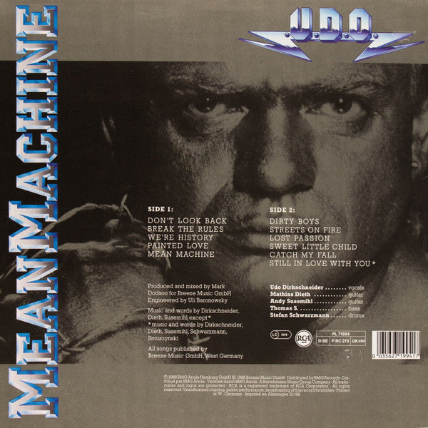 U.D.O. (2) - Mean Machine (LP, Album)