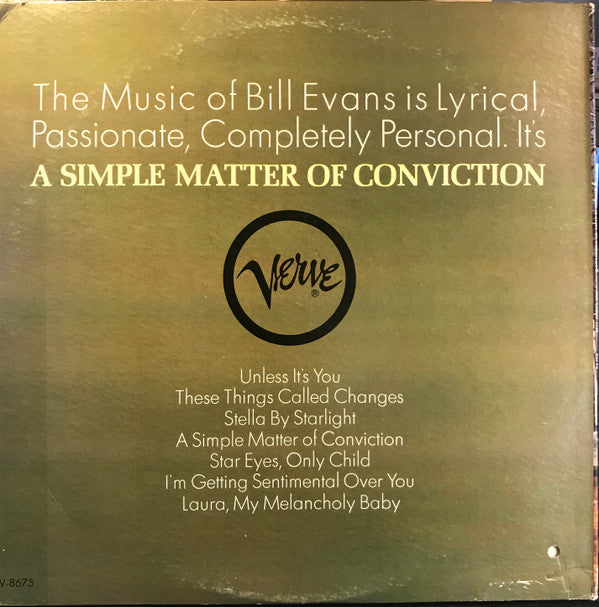 Bill Evans - A Simple Matter Of Conviction(LP, Album, Mono)
