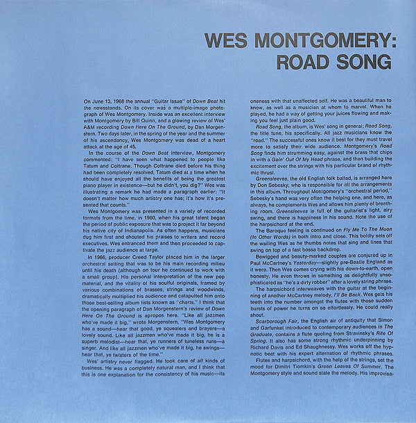 Wes Montgomery - Road Song (LP, Album, Ltd, RE)