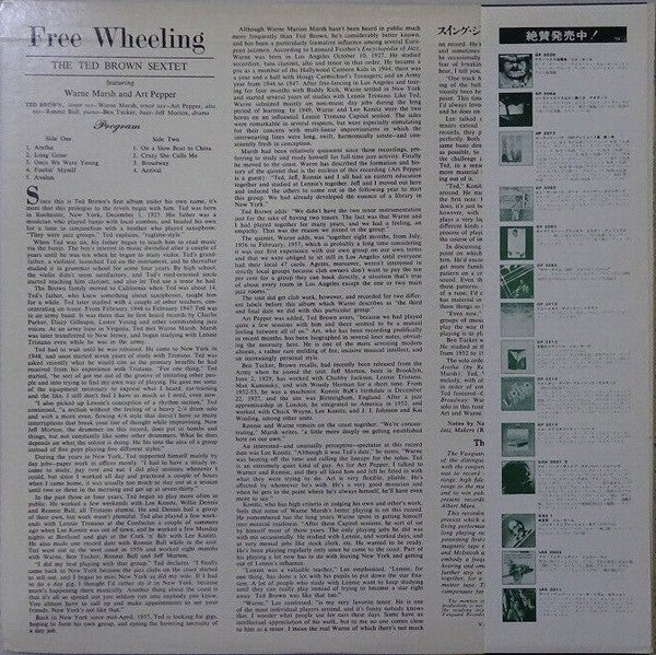 The Ted Brown Sextet - Free Wheeling(LP, Album, Mono, RE)