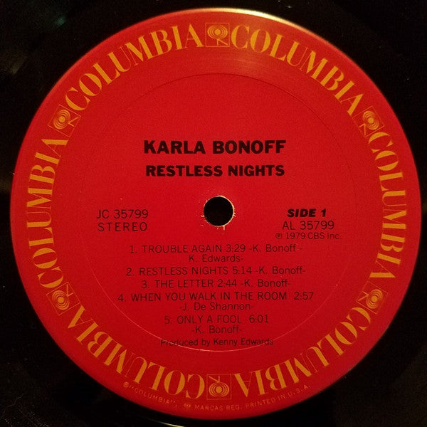 Karla Bonoff - Restless Nights (LP, Album, San)