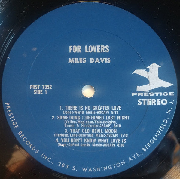 Miles Davis - Plays For Lovers (LP, Comp, RM)