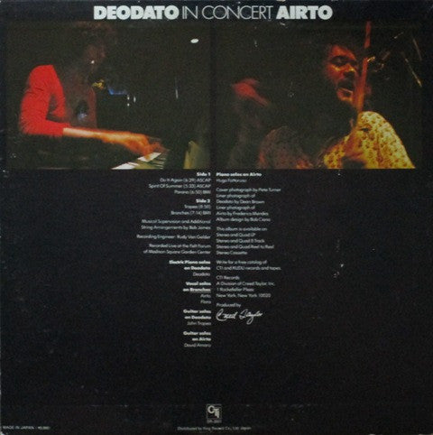 Deodato* / Airto* - In Concert (LP, Album)