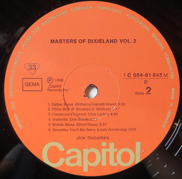Jack Teagarden - Masters Of Dixieland Vol. 2 (LP, Comp)