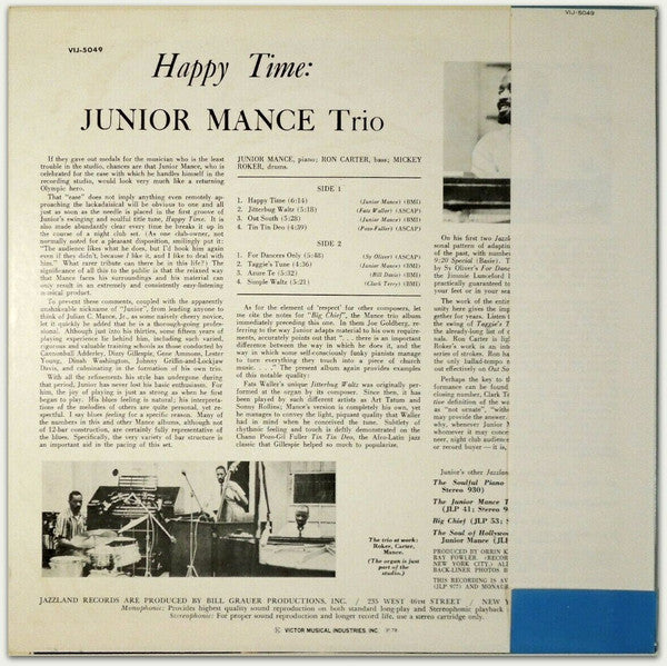 Junior Mance Trio - Happy Time (LP, Album)