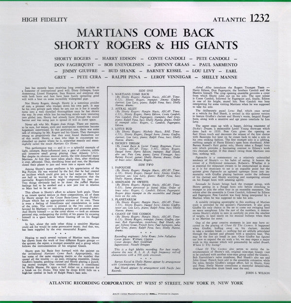 Shorty Rogers And His Giants - Martians Come Back(LP, Album, Comp, ...
