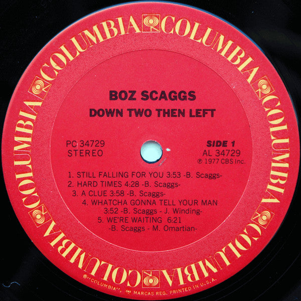 Boz Scaggs - Down Two Then Left (LP, Album, RE)