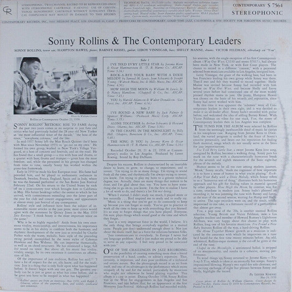 Sonny Rollins - Sonny Rollins And The Contemporary Leaders (LP, Album)