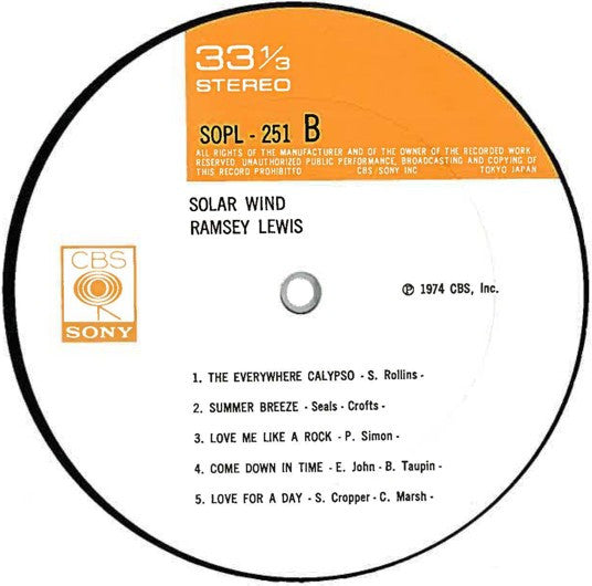 Ramsey Lewis - Solar Wind (LP, Album)