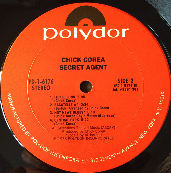 Chick Corea - Secret Agent (LP, Album, CP)