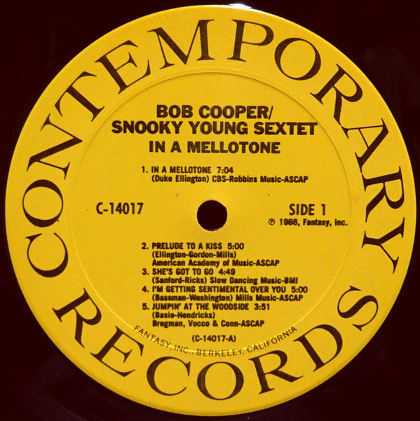 Bob Cooper - In A Mellotone(LP, Album)