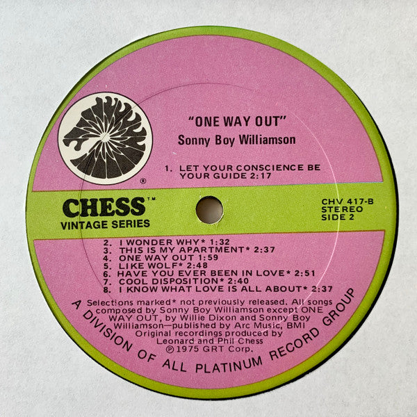 Sonny Boy Williamson (2) - One Way Out (LP, Comp, RE)