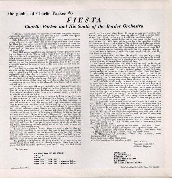 Charlie Parker And His Orchestra - Fiesta (LP, Album, Mono, RE)