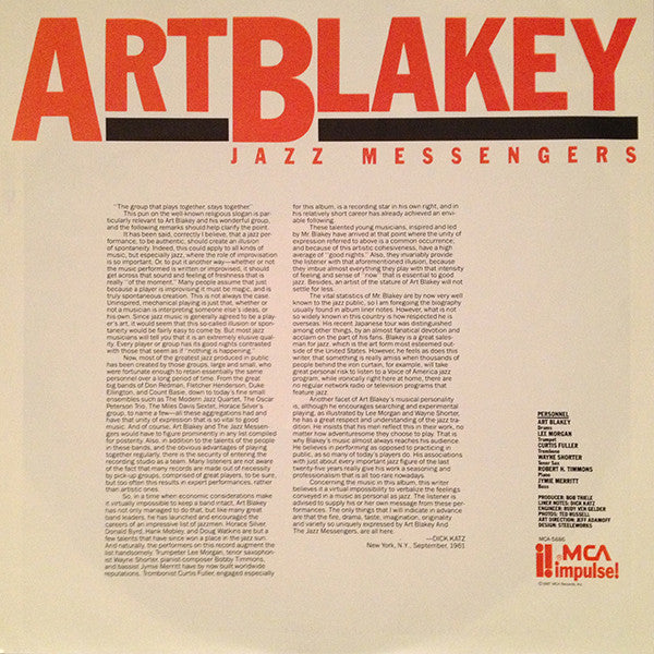Art Blakey - Jazz Messengers (LP, Album, RE, RM)