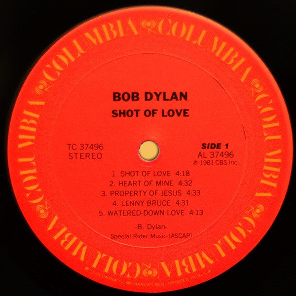 Bob Dylan - Shot Of Love (LP, Album, Pit)