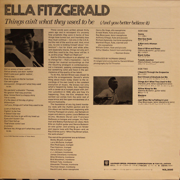Ella Fitzgerald - Things Ain't What They Used To Be (And You Better...