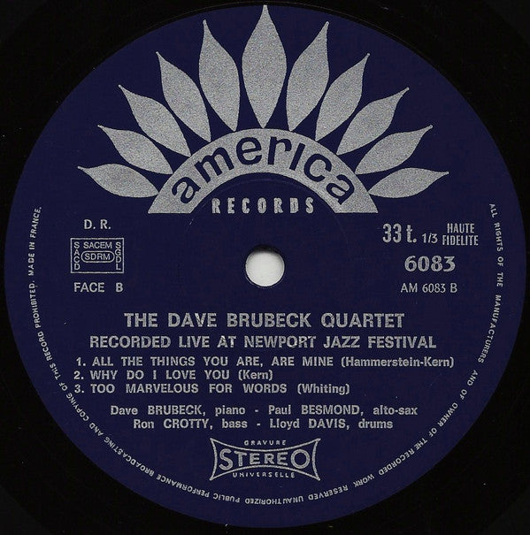 The Dave Brubeck Quartet - Recorded Live At Newport Jazz Festival(L...