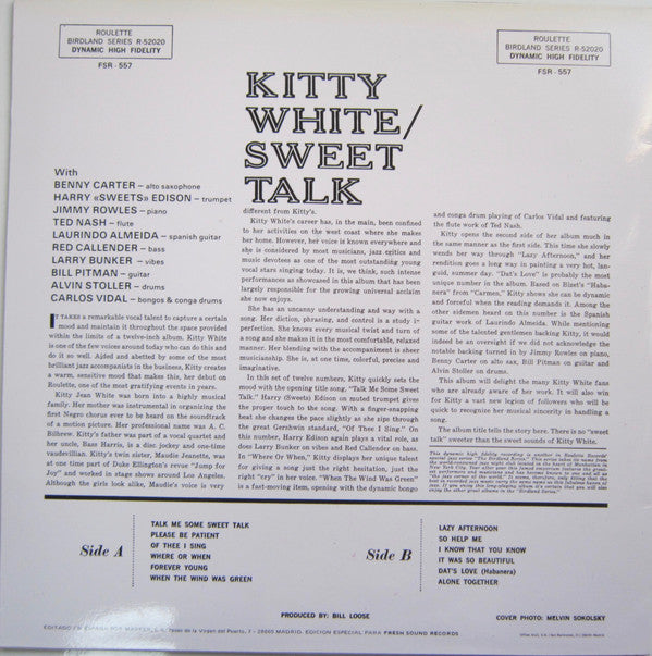Kitty White - Sweet Talk (LP, Album, RE, Dyn)