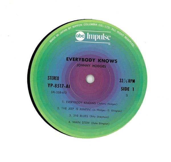 Johnny Hodges - Everybody Knows (LP, Album, RE)
