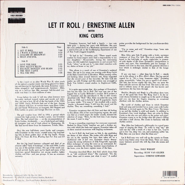 Ernestine Allen* - Let It Roll (LP, Album, RE, RM)