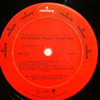 Miles Davis Quintet* - Ascenseur Pour L'Echafaud (LP, Album, Mono, RE)