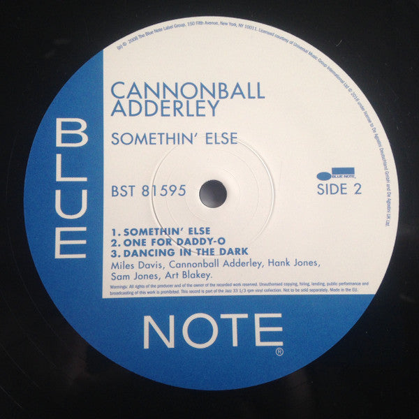 Cannonball Adderley - Somethin' Else (LP, Album, RE, RM, RP, 180)