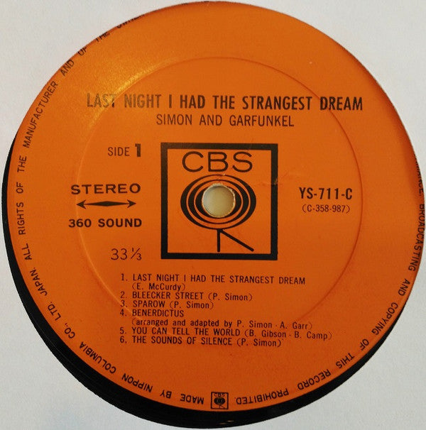 Simon & Garfunkel - Last Night I Had The Strangest Dream (LP, Album)